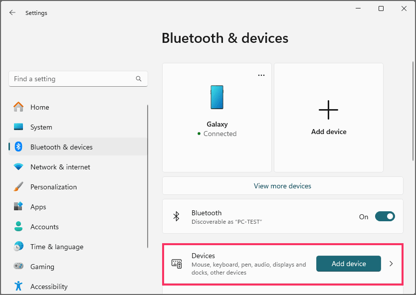 add device bluetooth