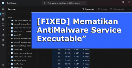 cara mematikan antimalware service executable